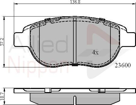 Comline ADB01038 - Bremžu uzliku kompl., Disku bremzes www.autospares.lv