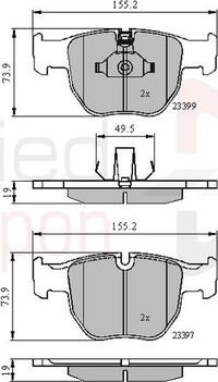 Comline ADB01157 - Bremžu uzliku kompl., Disku bremzes www.autospares.lv