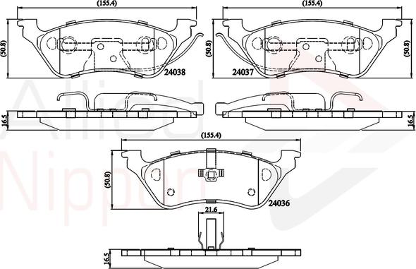 Comline ADB01164 - Bremžu uzliku kompl., Disku bremzes www.autospares.lv