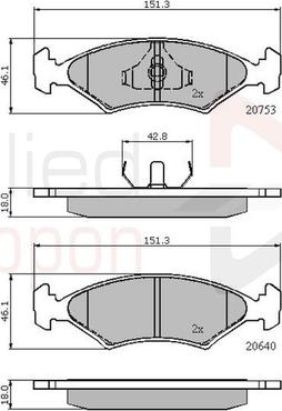 Comline ADB0118 - Тормозные колодки, дисковые, комплект www.autospares.lv