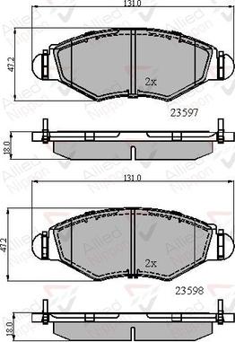 Comline ADB01131 - Bremžu uzliku kompl., Disku bremzes www.autospares.lv