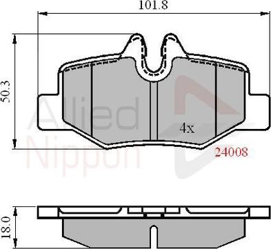 Comline ADB01306 - Bremžu uzliku kompl., Disku bremzes www.autospares.lv