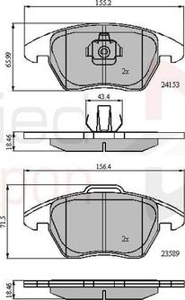 Comline ADB01308 - Bremžu uzliku kompl., Disku bremzes www.autospares.lv