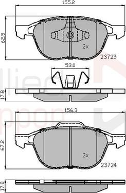 Comline ADB01323 - Bremžu uzliku kompl., Disku bremzes www.autospares.lv