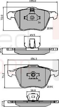 Comline ADB01322 - Bremžu uzliku kompl., Disku bremzes www.autospares.lv