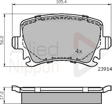 Comline ADB01284 - Тормозные колодки, дисковые, комплект www.autospares.lv