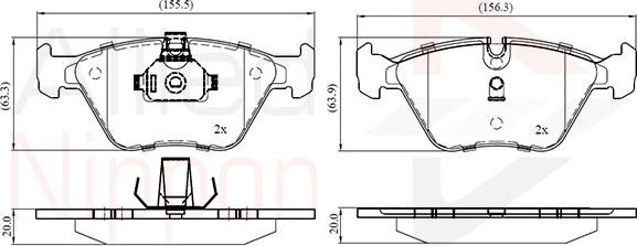 Comline ADB01744 - Тормозные колодки, дисковые, комплект www.autospares.lv