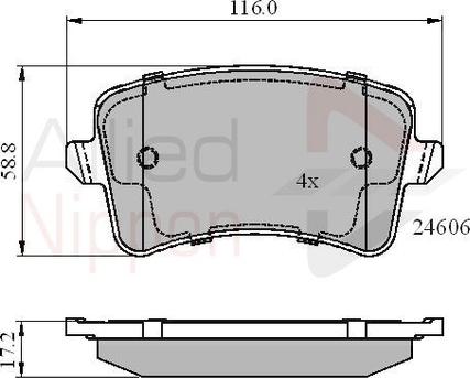 Comline ADB01709 - Bremžu uzliku kompl., Disku bremzes autospares.lv