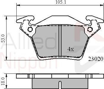 Comline ADB0888 - Bremžu uzliku kompl., Disku bremzes autospares.lv