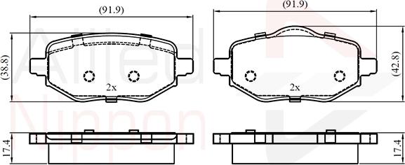 Comline ADB03529 - Brake Pad Set, disc brake www.autospares.lv