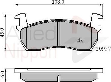 Comline ADB0366 - Тормозные колодки, дисковые, комплект www.autospares.lv