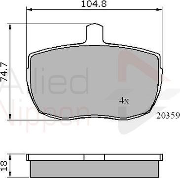 Comline ADB0319 - Тормозные колодки, дисковые, комплект www.autospares.lv