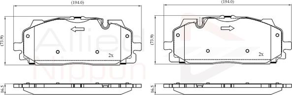 Comline ADB02443 - Bremžu uzliku kompl., Disku bremzes www.autospares.lv