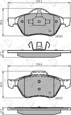 Comline ADB02017 - Тормозные колодки, дисковые, комплект www.autospares.lv