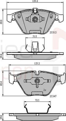 Comline ADB02033 - Bremžu uzliku kompl., Disku bremzes autospares.lv