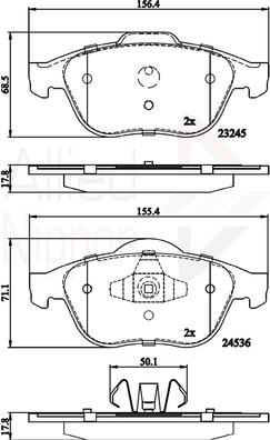 Comline ADB02020 - Тормозные колодки, дисковые, комплект www.autospares.lv