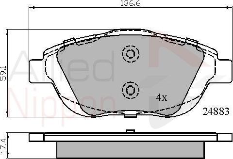 Comline ADB02027 - Тормозные колодки, дисковые, комплект www.autospares.lv