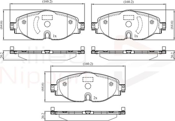 Comline ADB02158 - Bremžu uzliku kompl., Disku bremzes www.autospares.lv