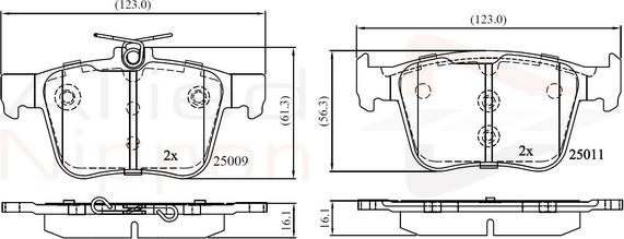 Comline ADB02157 - Тормозные колодки, дисковые, комплект www.autospares.lv