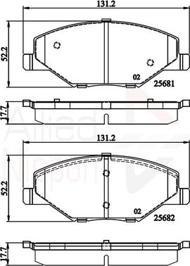 Comline ADB02126 - Тормозные колодки, дисковые, комплект www.autospares.lv