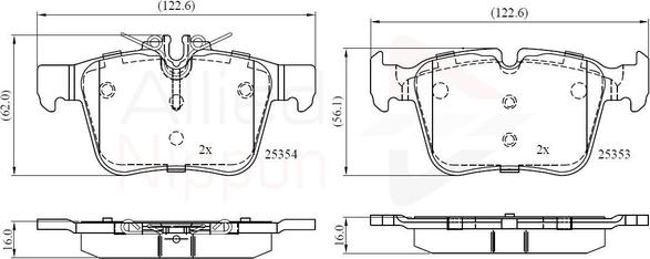 Comline ADB02345 - Bremžu uzliku kompl., Disku bremzes autospares.lv