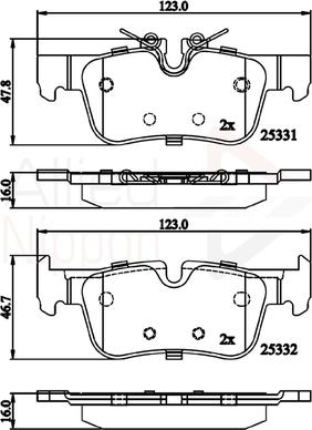 Comline ADB02318 - Bremžu uzliku kompl., Disku bremzes www.autospares.lv