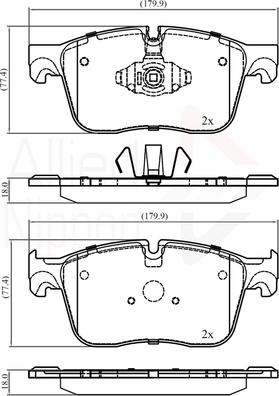 Comline ADB02385 - Bremžu uzliku kompl., Disku bremzes www.autospares.lv