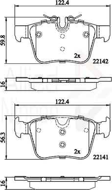 Comline ADB02255 - Bremžu uzliku kompl., Disku bremzes www.autospares.lv