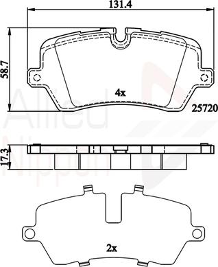 Comline ADB02256 - Bremžu uzliku kompl., Disku bremzes www.autospares.lv