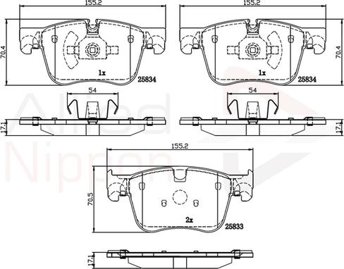 Comline ADB02250 - Bremžu uzliku kompl., Disku bremzes autospares.lv