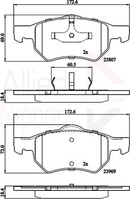 Comline ADB02222 - Brake Pad Set, disc brake www.autospares.lv