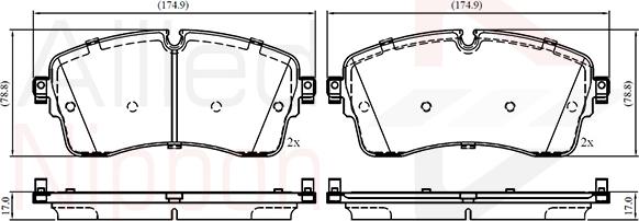 Comline ADB02761 - Bremžu uzliku kompl., Disku bremzes www.autospares.lv