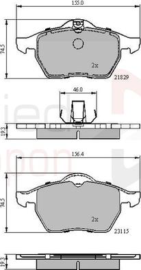 Comline ADB0749 - Тормозные колодки, дисковые, комплект www.autospares.lv