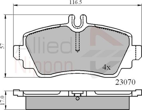 Comline ADB0748 - Тормозные колодки, дисковые, комплект www.autospares.lv