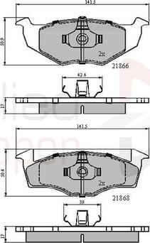 Comline ADB0707 - Тормозные колодки, дисковые, комплект www.autospares.lv