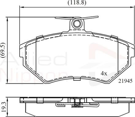 Comline ADB0736 - Тормозные колодки, дисковые, комплект www.autospares.lv