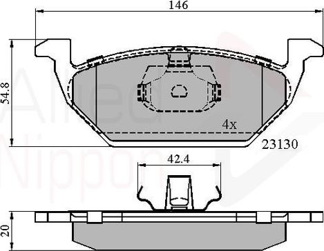 Comline ADB0737 - Тормозные колодки, дисковые, комплект www.autospares.lv