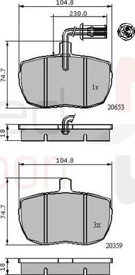 Comline ADB1413 - Bremžu uzliku kompl., Disku bremzes autospares.lv