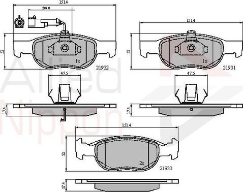 Comline ADB1479 - Brake Pad Set, disc brake www.autospares.lv