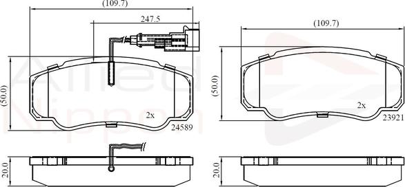 Comline ADB16032 - Тормозные колодки, дисковые, комплект www.autospares.lv