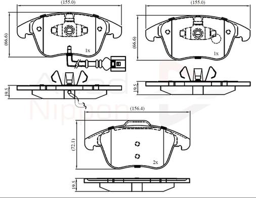 Comline ADB16022 - Тормозные колодки, дисковые, комплект www.autospares.lv