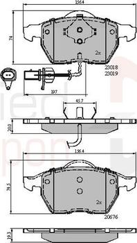 Comline ADB11542 - Тормозные колодки, дисковые, комплект www.autospares.lv