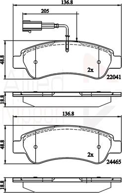 Comline ADB11604 - Bremžu uzliku kompl., Disku bremzes autospares.lv