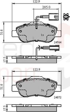 Comline ADB11600 - Тормозные колодки, дисковые, комплект www.autospares.lv