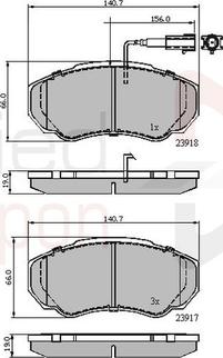 Comline ADB11040 - Тормозные колодки, дисковые, комплект www.autospares.lv