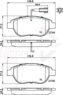 Comline ADB11038 - Bremžu uzliku kompl., Disku bremzes www.autospares.lv