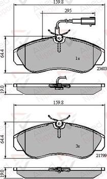 Comline ADB11032 - Bremžu uzliku kompl., Disku bremzes www.autospares.lv