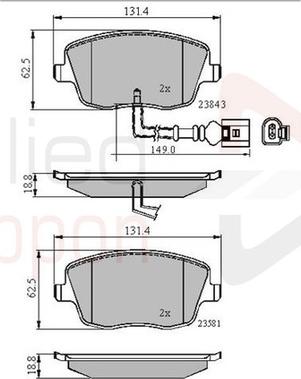 Comline ADB11147 - Bremžu uzliku kompl., Disku bremzes autospares.lv