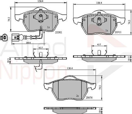 Comline ADB11111 - Тормозные колодки, дисковые, комплект www.autospares.lv