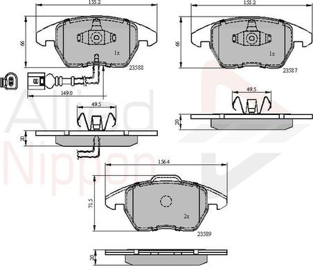 Comline ADB11224 - Тормозные колодки, дисковые, комплект www.autospares.lv